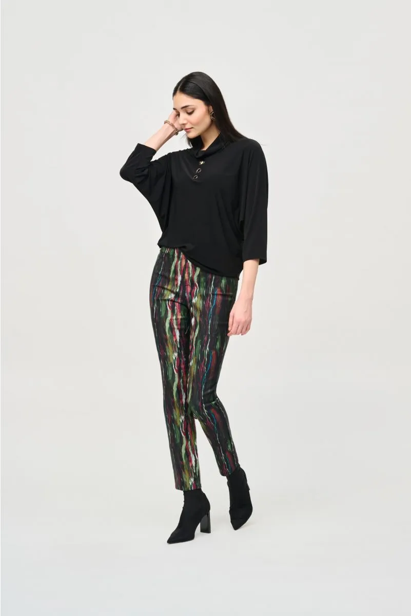 Joseph Ribkoff Multi Abstract Print Pull On Slim Pants 243916