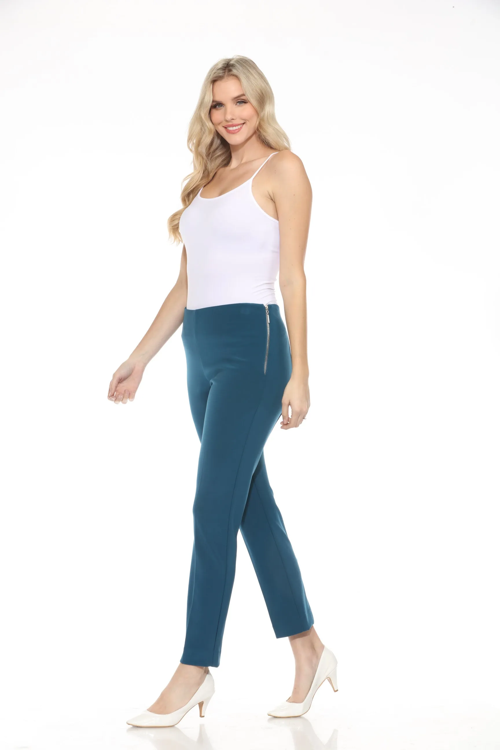 Joseph Ribkoff Split Hem Side Zip Slim Ankle Pants 243744