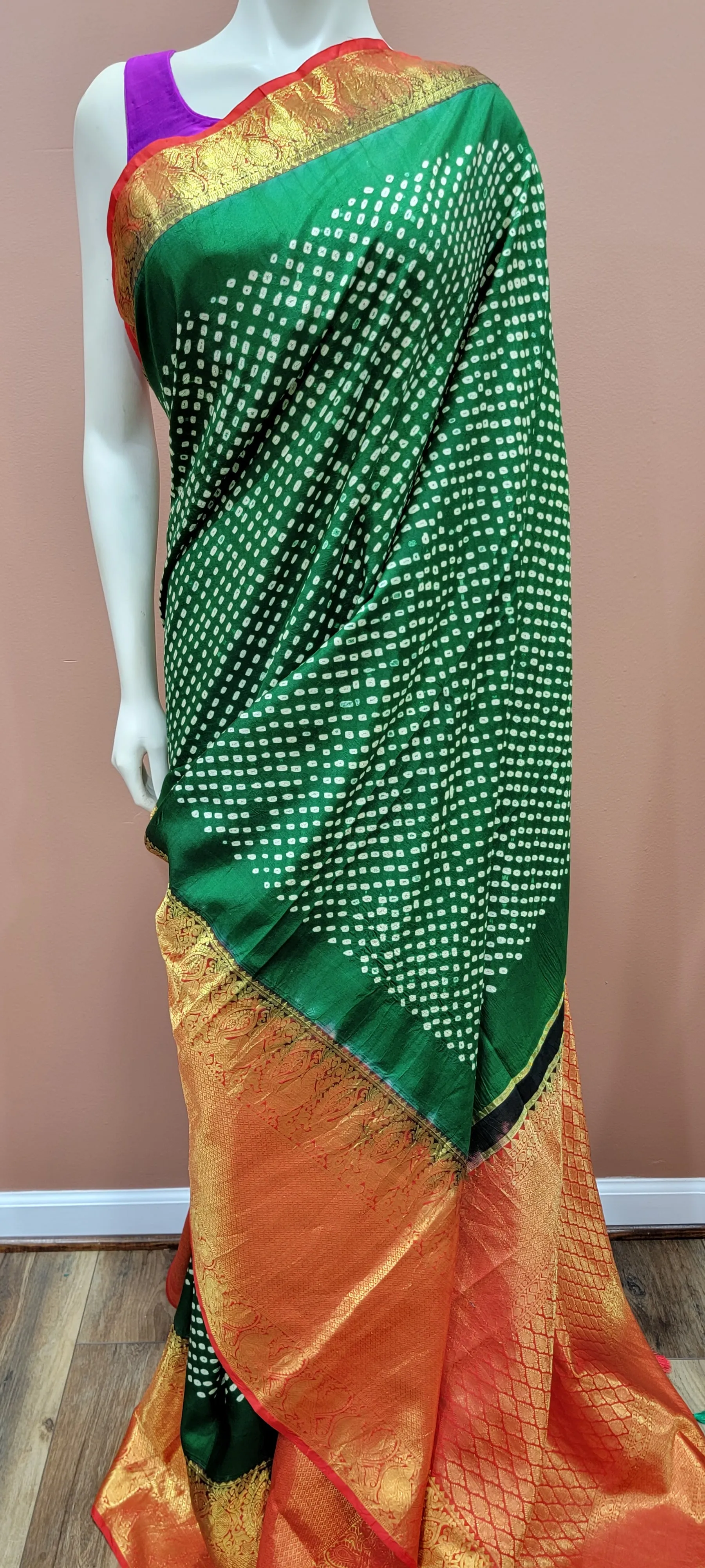Kanchi Hand Tie Bandhini Saree Collection