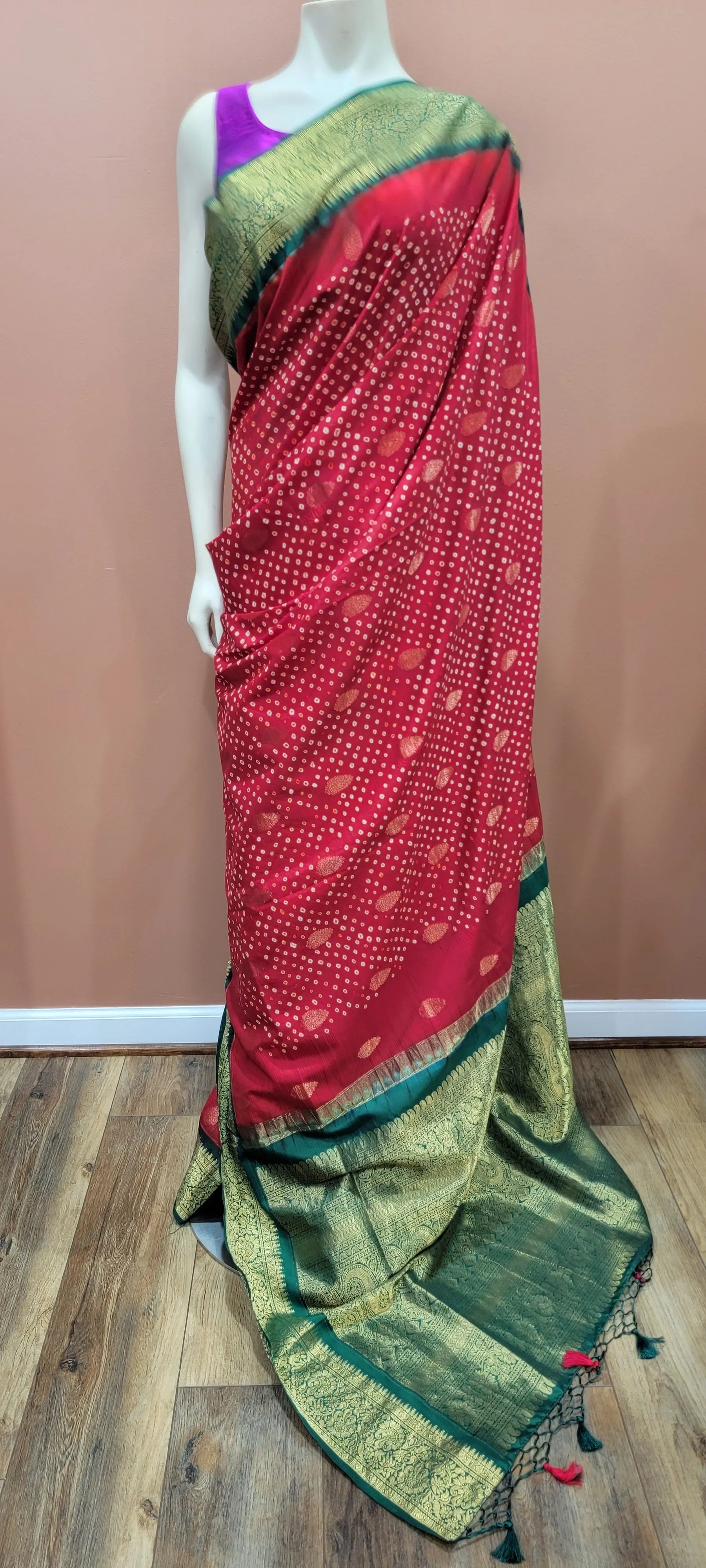 Kanchi Hand Tie Bandhini Saree Collection
