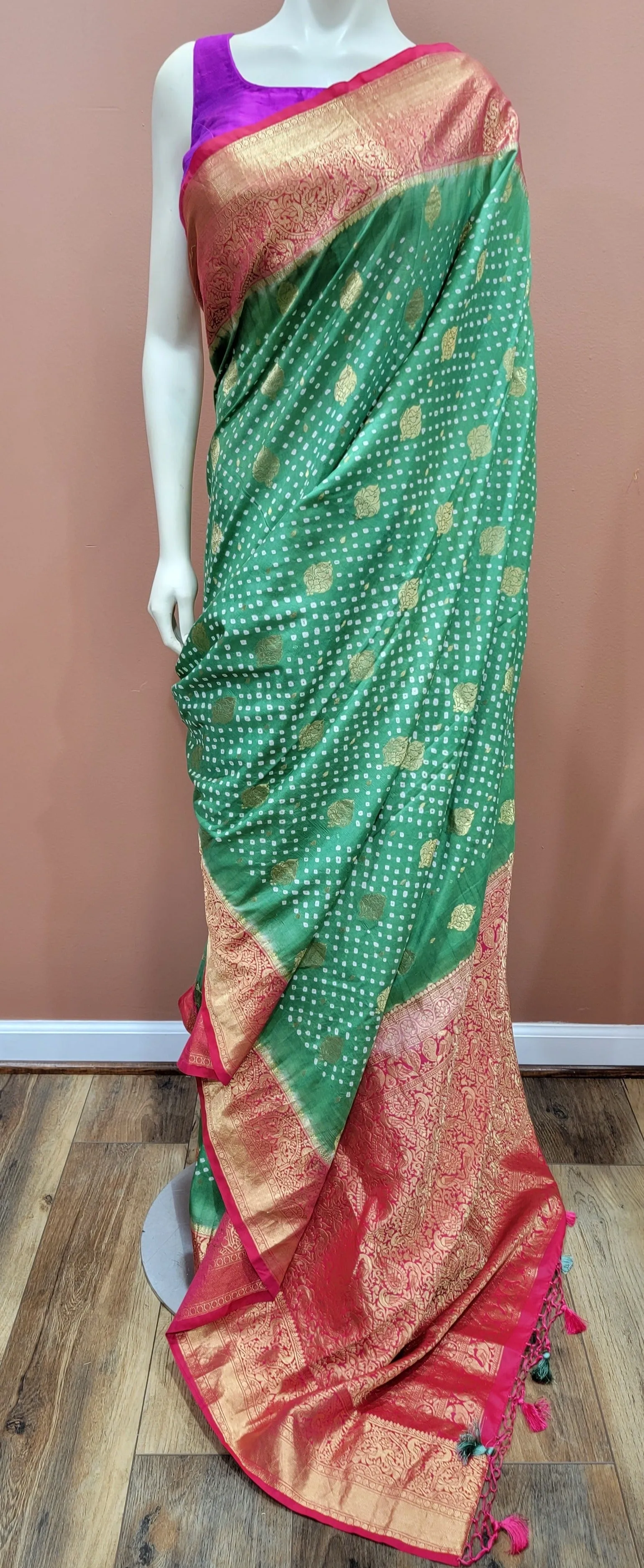 Kanchi Hand Tie Bandhini Saree Collection