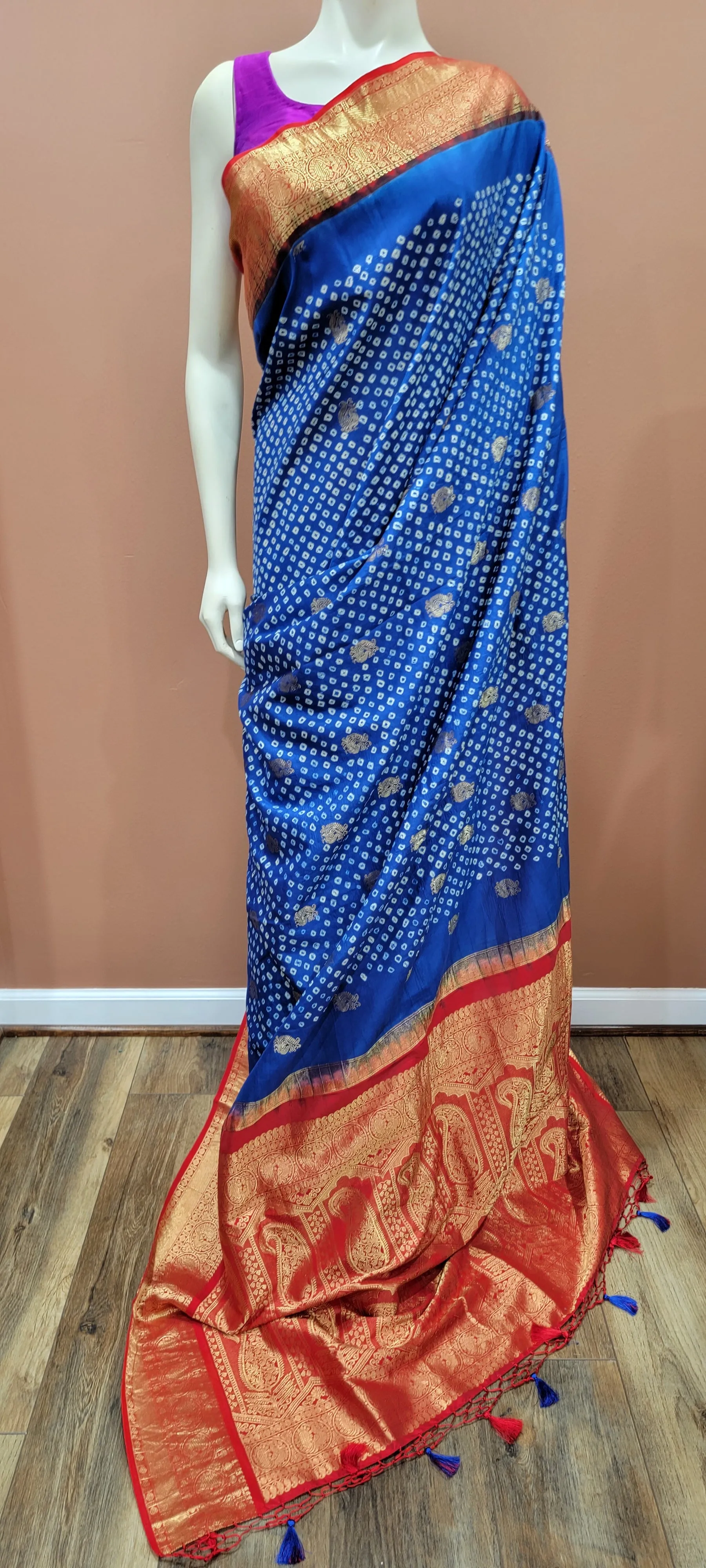 Kanchi Hand Tie Bandhini Saree Collection