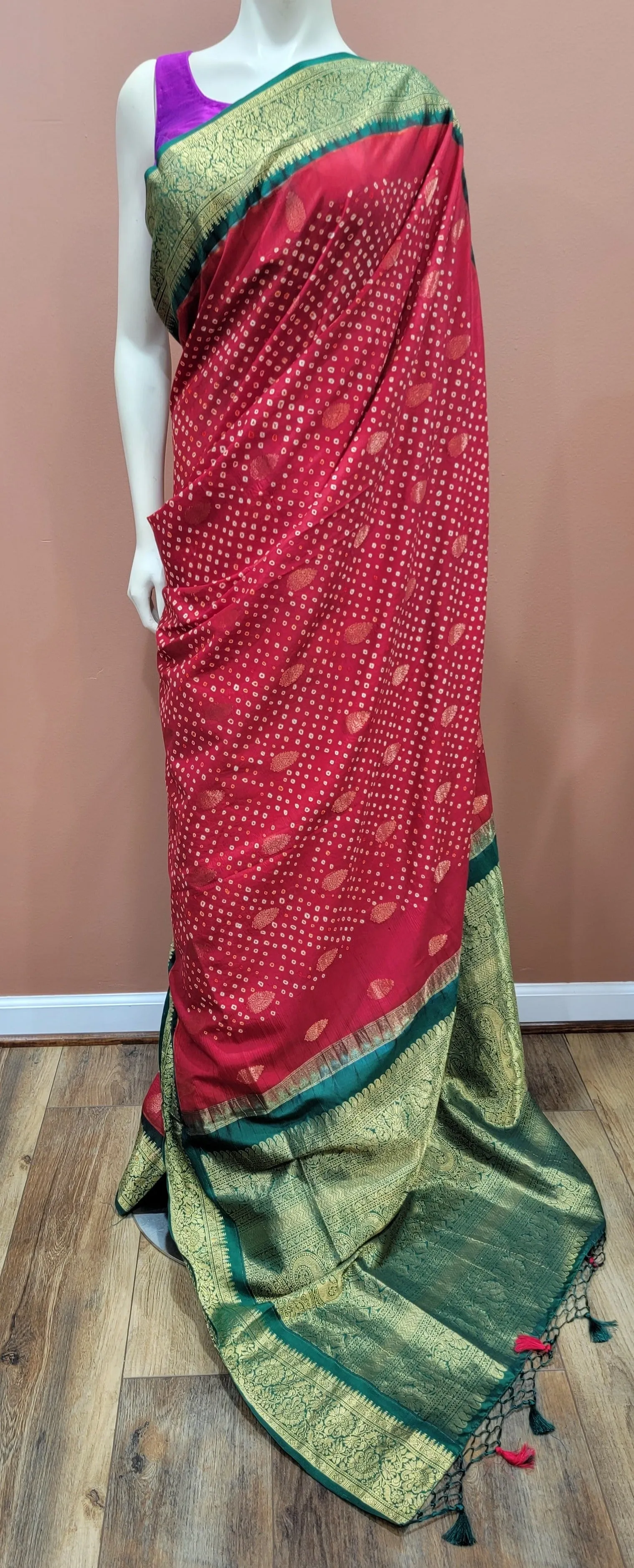 Kanchi Hand Tie Bandhini Saree Collection