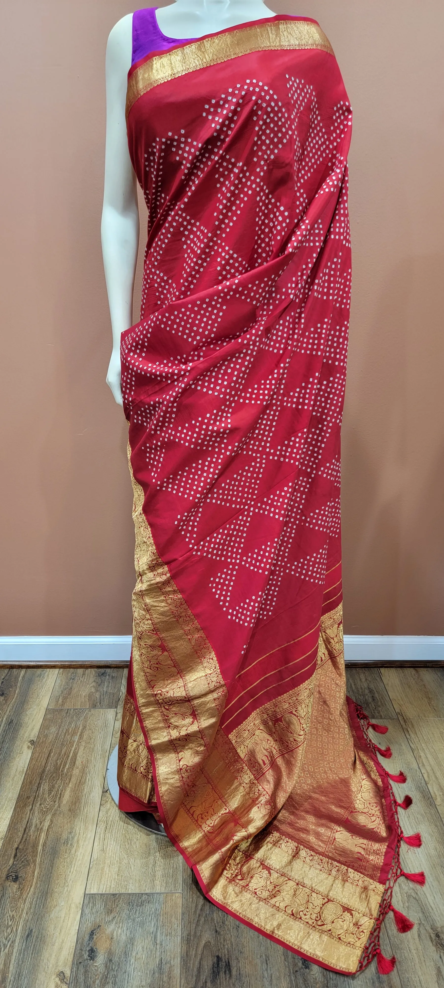 Kanchi Hand Tie Bandhini Saree Collection