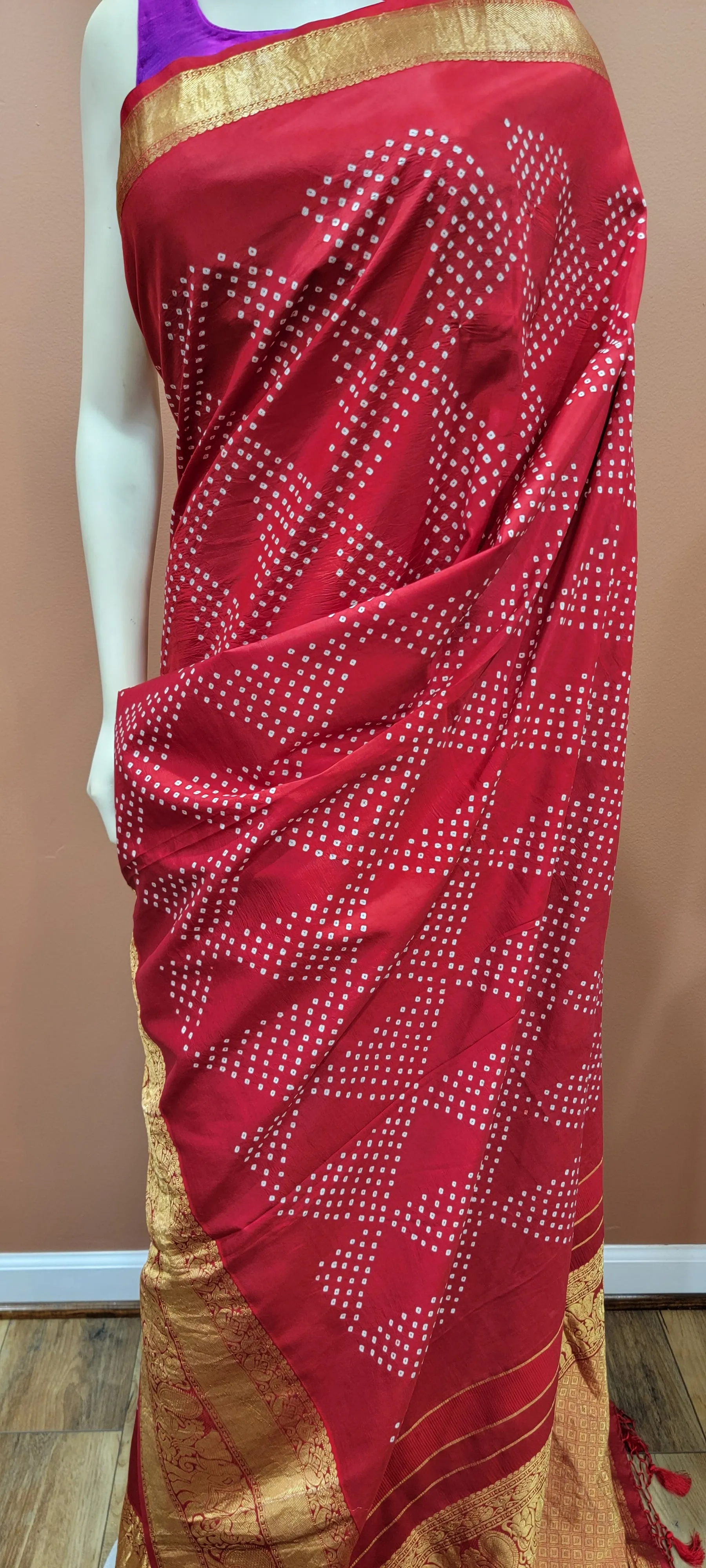 Kanchi Hand Tie Bandhini Saree Collection
