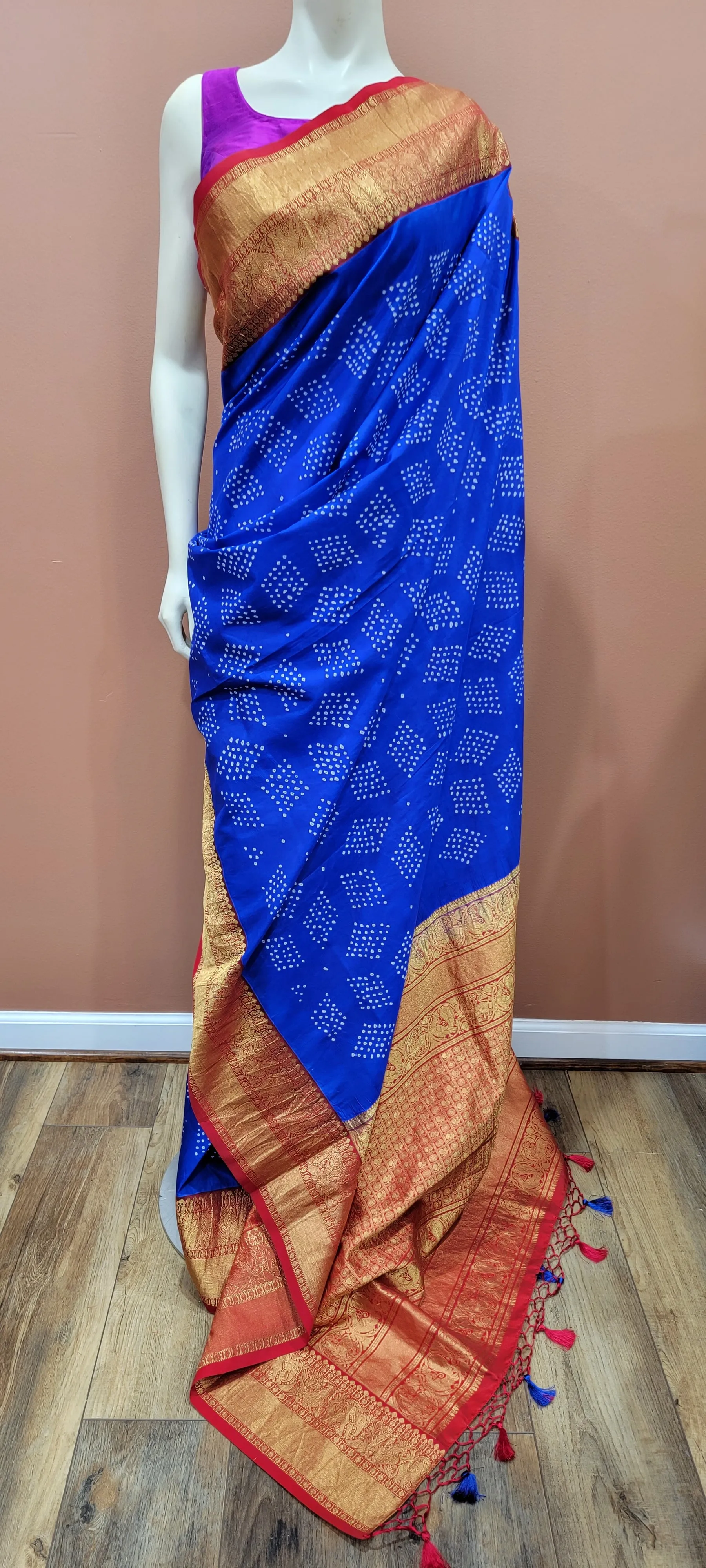 Kanchi Hand Tie Bandhini Saree Collection