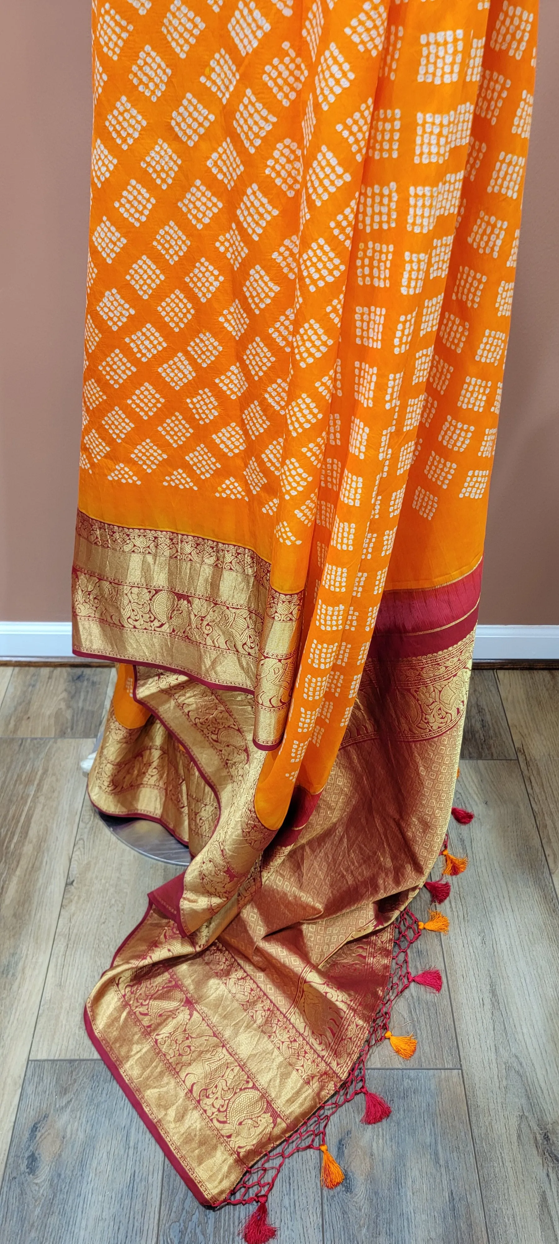 Kanchi Hand Tie Bandhini Saree Collection
