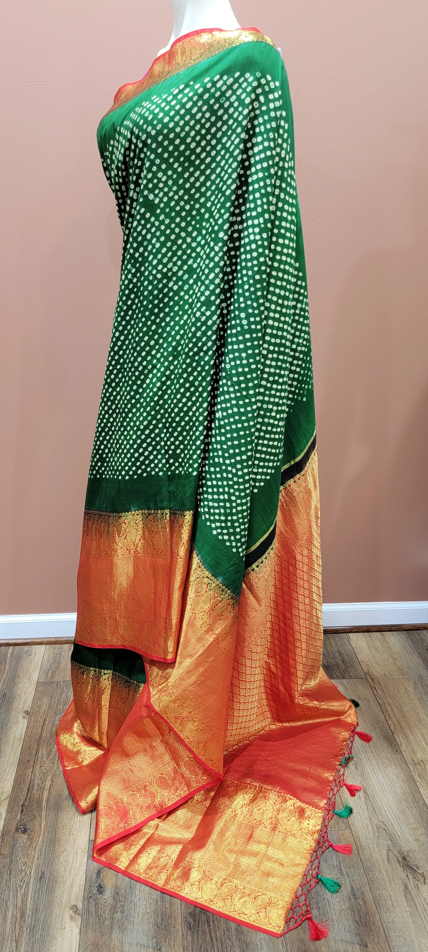 Kanchi Hand Tie Bandhini Saree Collection
