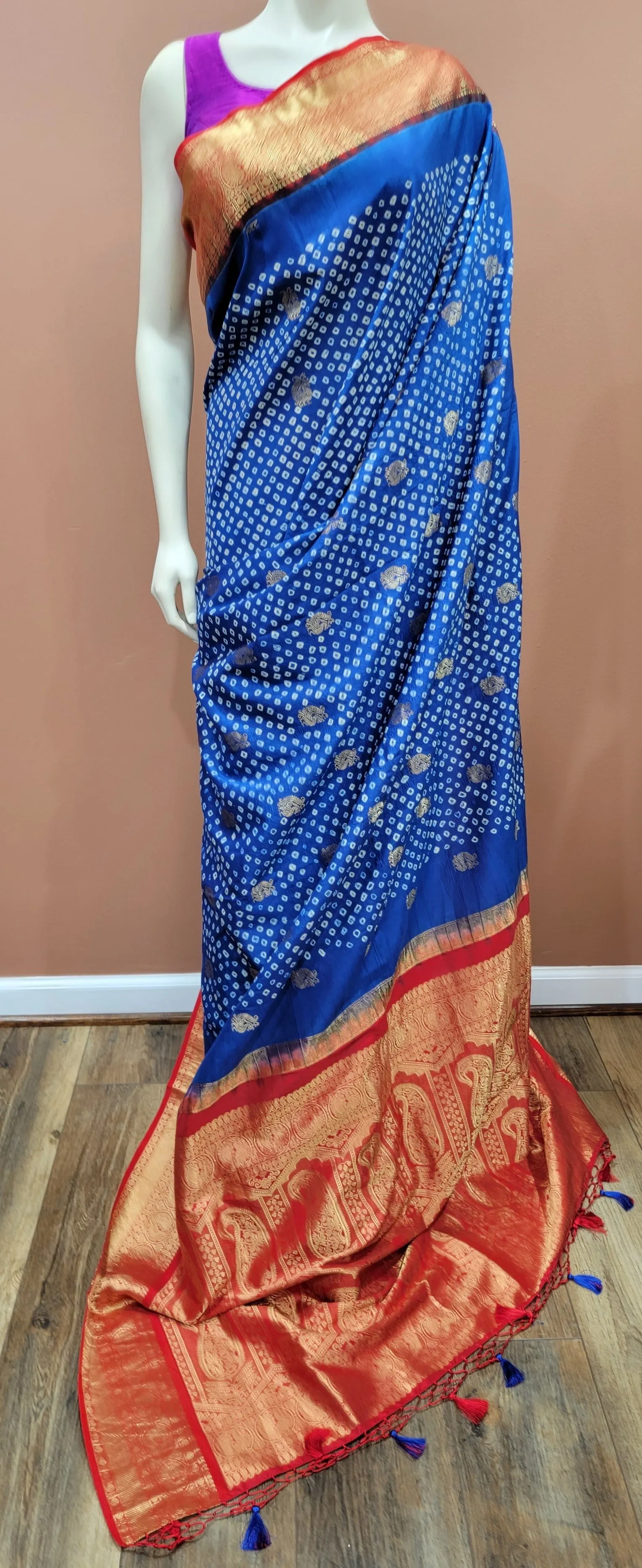 Kanchi Hand Tie Bandhini Saree Collection