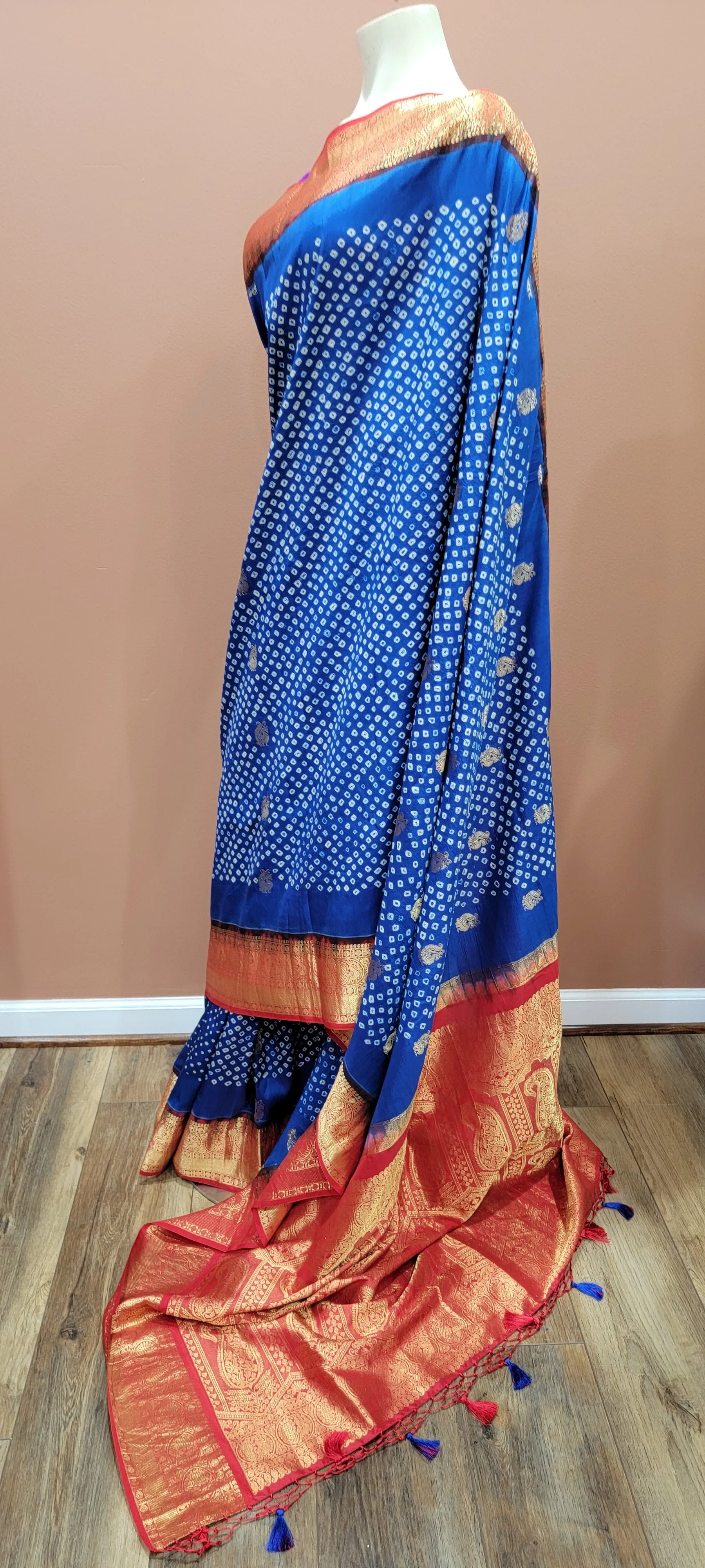 Kanchi Hand Tie Bandhini Saree Collection