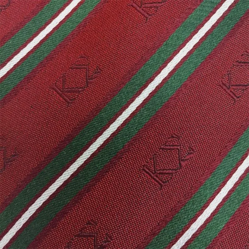 Kappa Sigma Red and Dark Green Striped Silk Tie