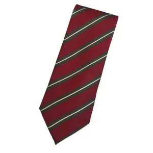 Kappa Sigma Red and Dark Green Striped Silk Tie