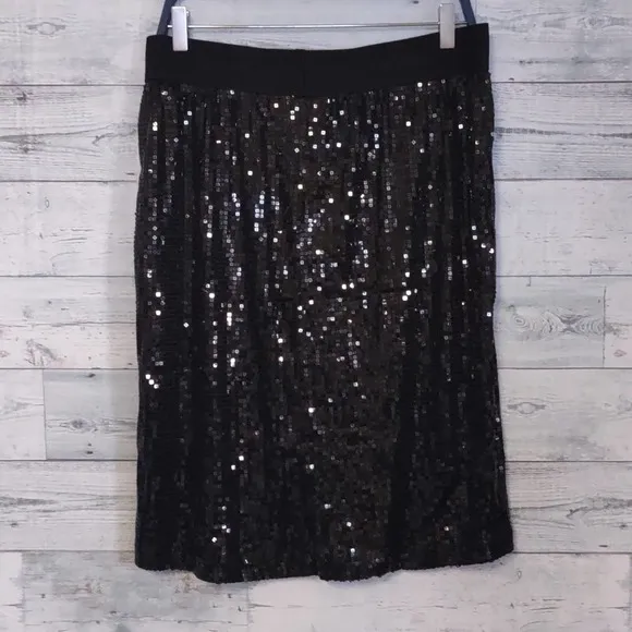 Karen Kane Black Sequin Skirt OX