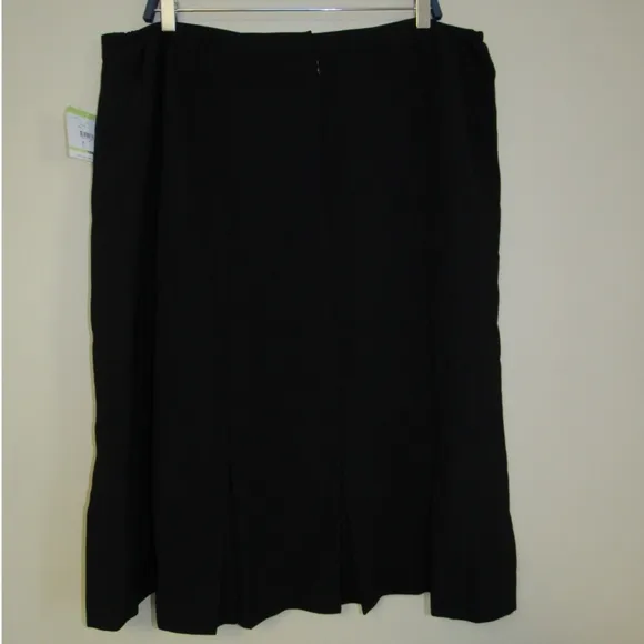 Kasper Box Pleat Hem A Line Skirt Black Plus