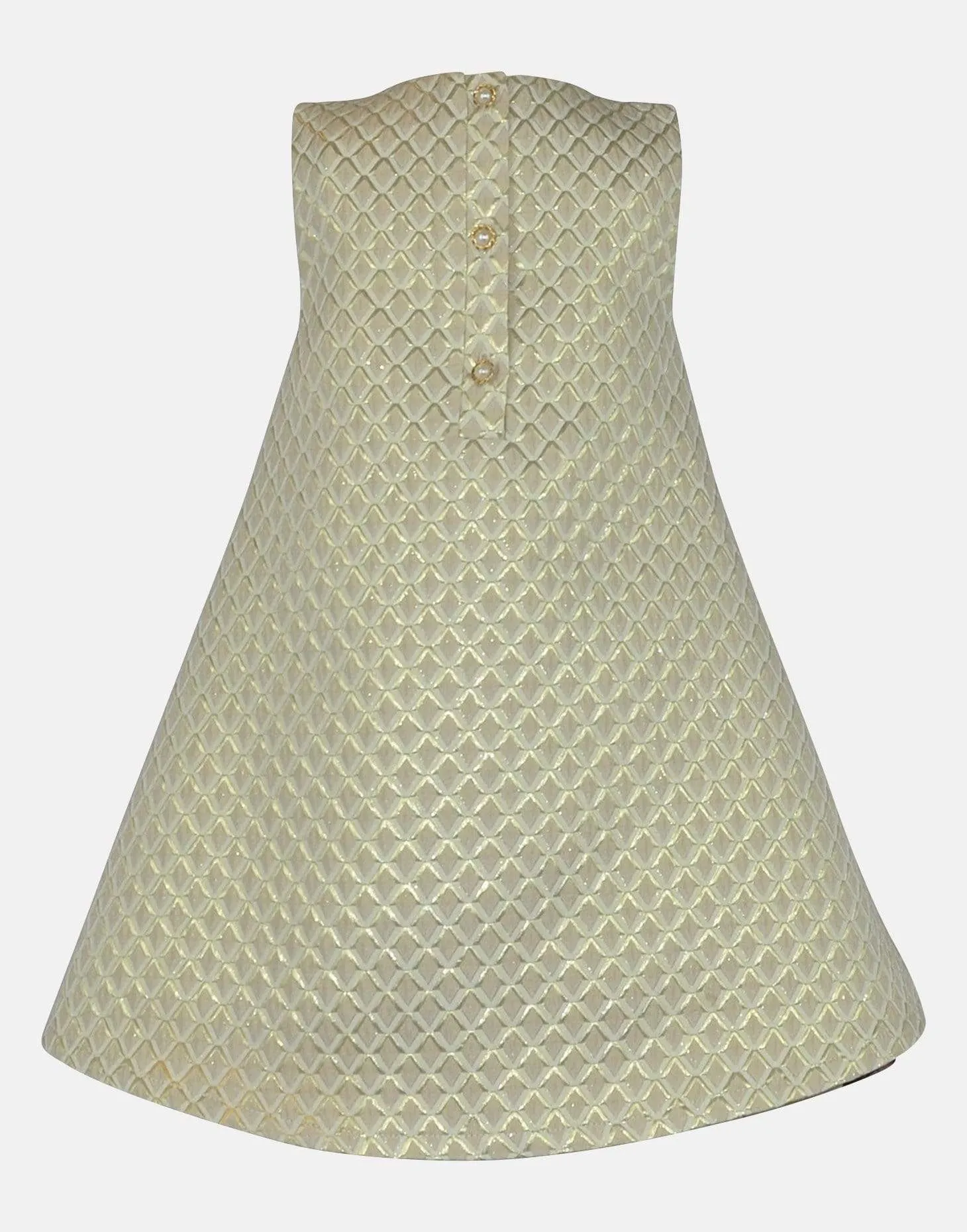 Katie : Cream & gold A-line dress
