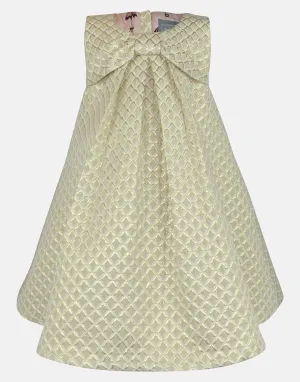 Katie : Cream & gold A-line dress