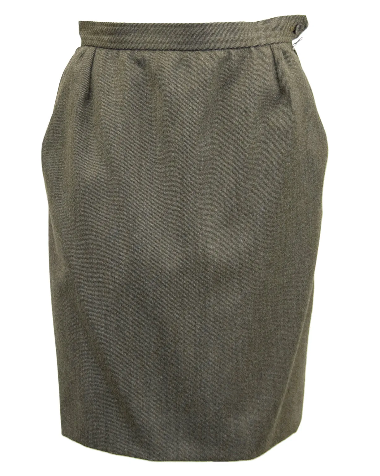 Khaki Wool Skirt Suit