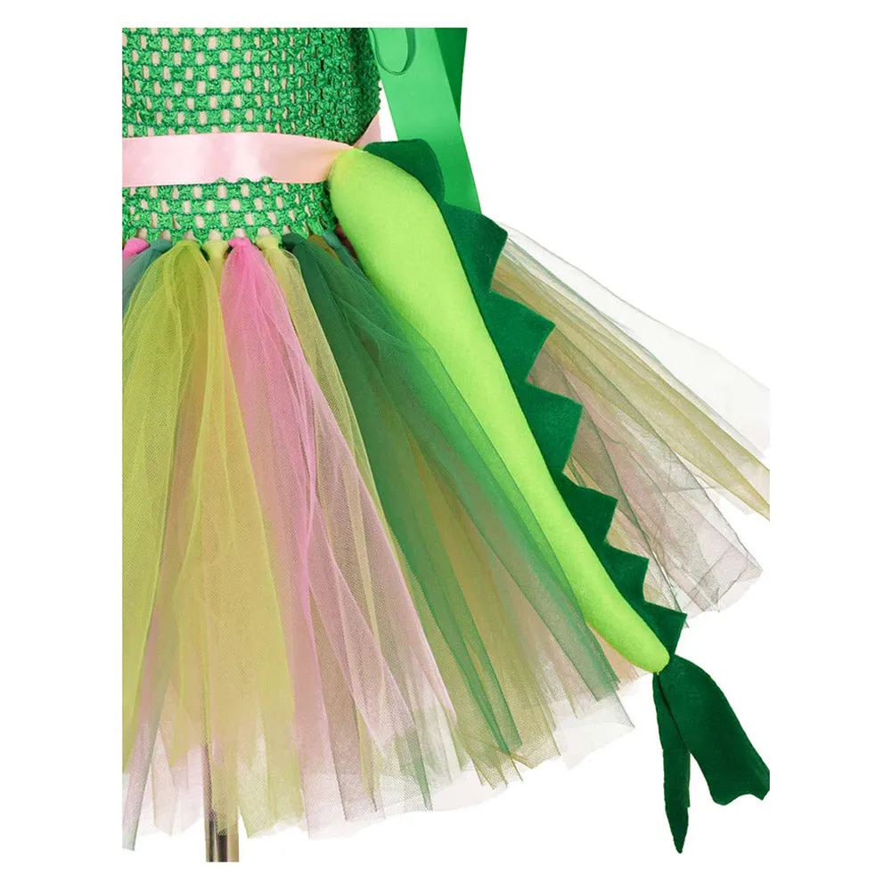 Kids Girls Dinosaur Cosplay Costume Dress Outfits Halloween Carnival Party Suit