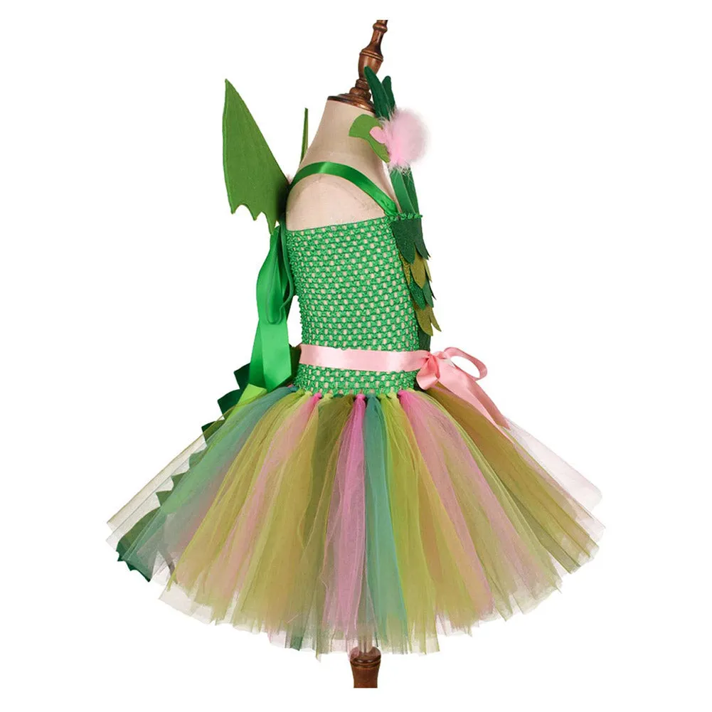 Kids Girls Dinosaur Cosplay Costume Dress Outfits Halloween Carnival Party Suit