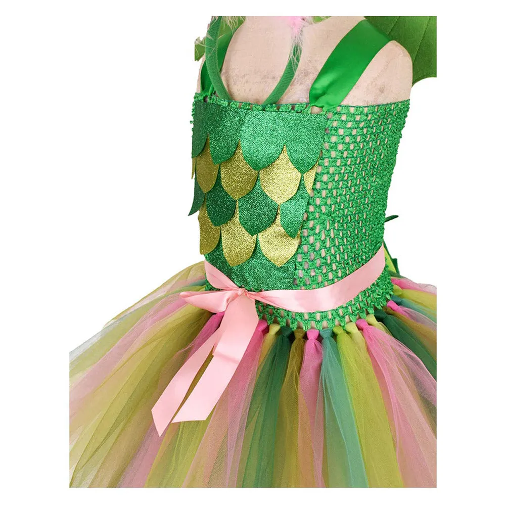 Kids Girls Dinosaur Cosplay Costume Dress Outfits Halloween Carnival Party Suit