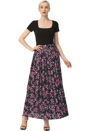 Kimi   Kai Women Print Box Pleat Maxi Skirt