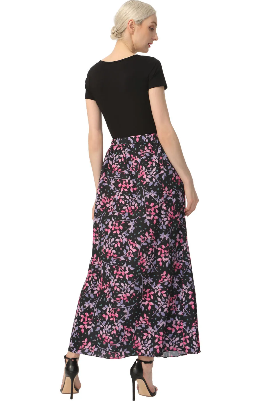 Kimi   Kai Women Print Box Pleat Maxi Skirt