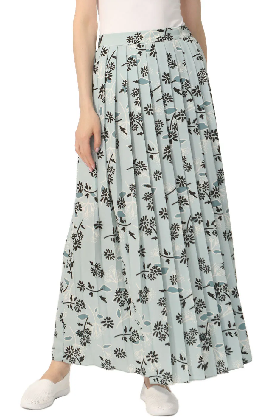 Kimi   Kai Women Print Box Pleat Maxi Skirt