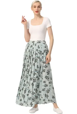 Kimi   Kai Women Print Box Pleat Maxi Skirt