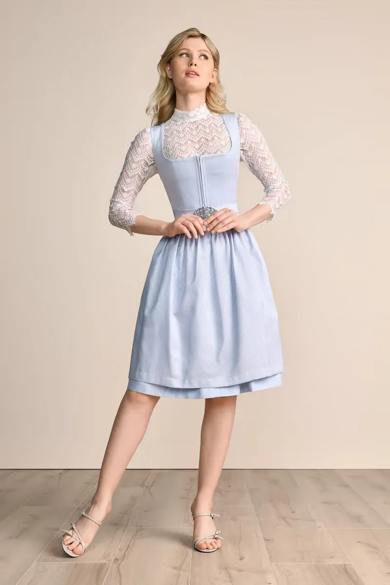 Kruger Midi Dirndl 2pcs. 60cm "Alisha" light blue