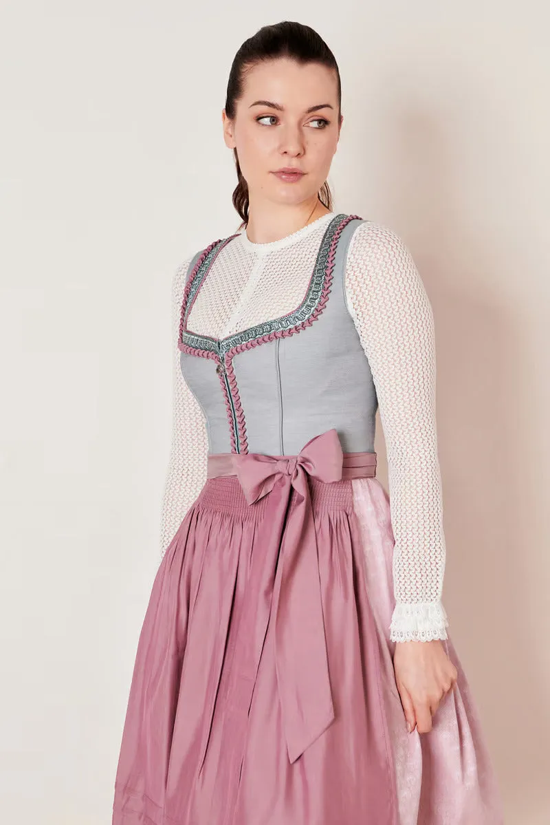 Kruger Midi Dirndl 2pcs. 60cm "Ileana" blue (38,40)