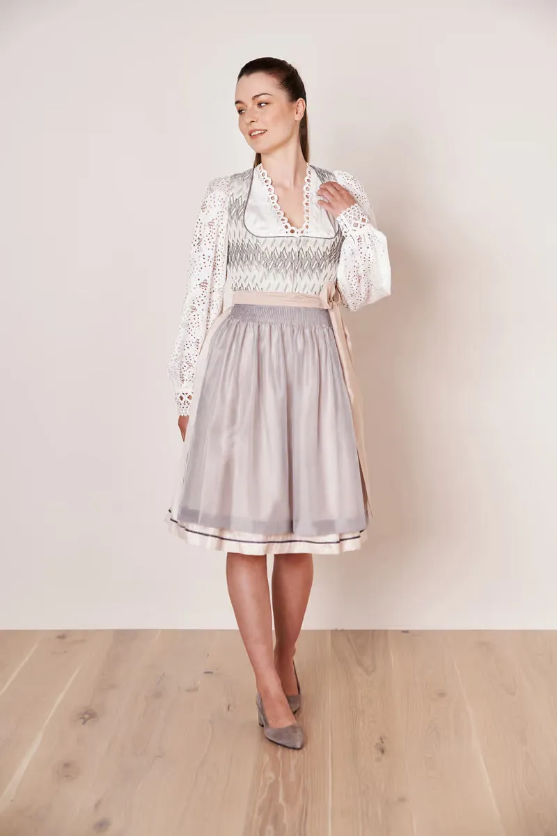 Kruger Midi Dirndl 2pcs. 60cm "Nellie" grey (38) *low stock