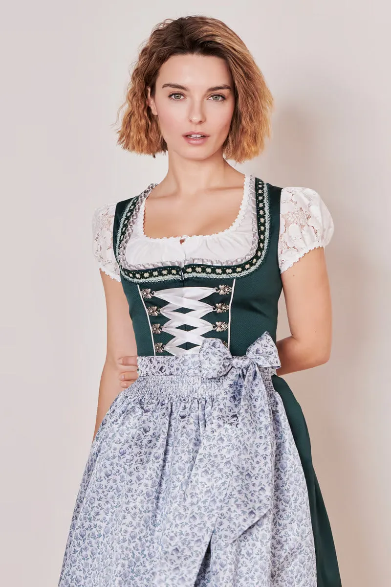 Kruger Midi Dirndl 2pcs. 60cm "RIEKE" green (42)