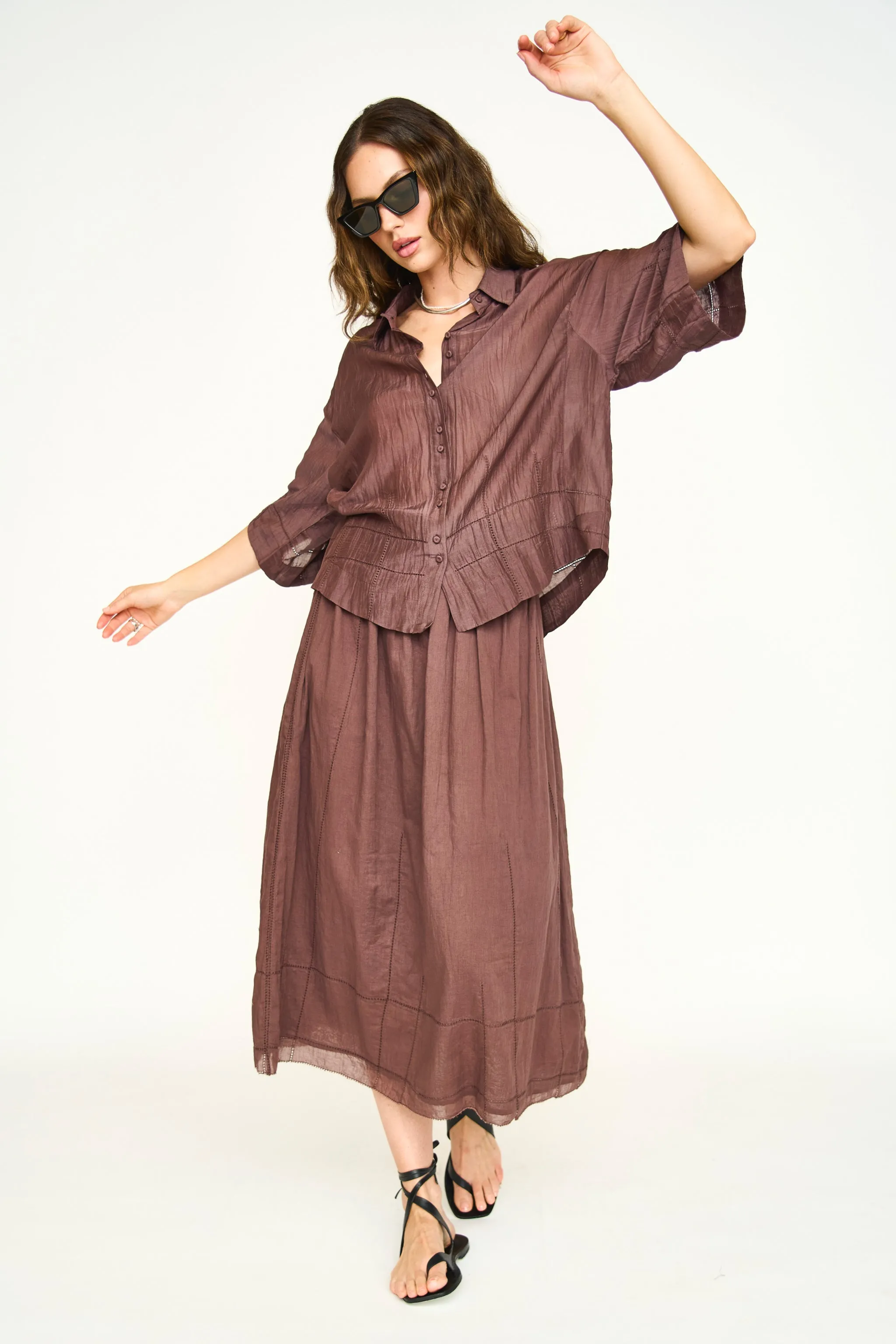 Kyoto Short Sleeved Shirt in Grappa