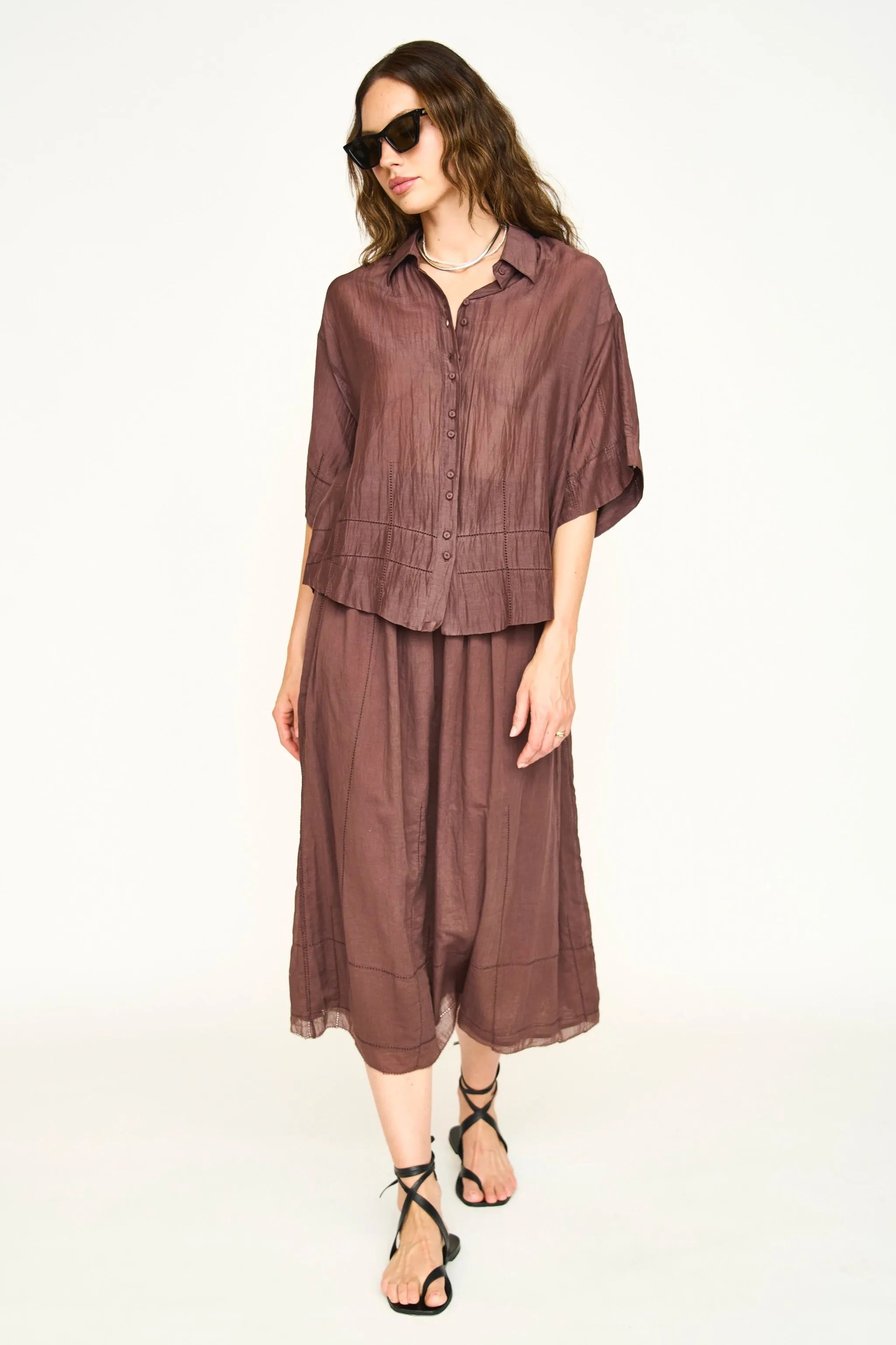 Kyoto Short Sleeved Shirt in Grappa