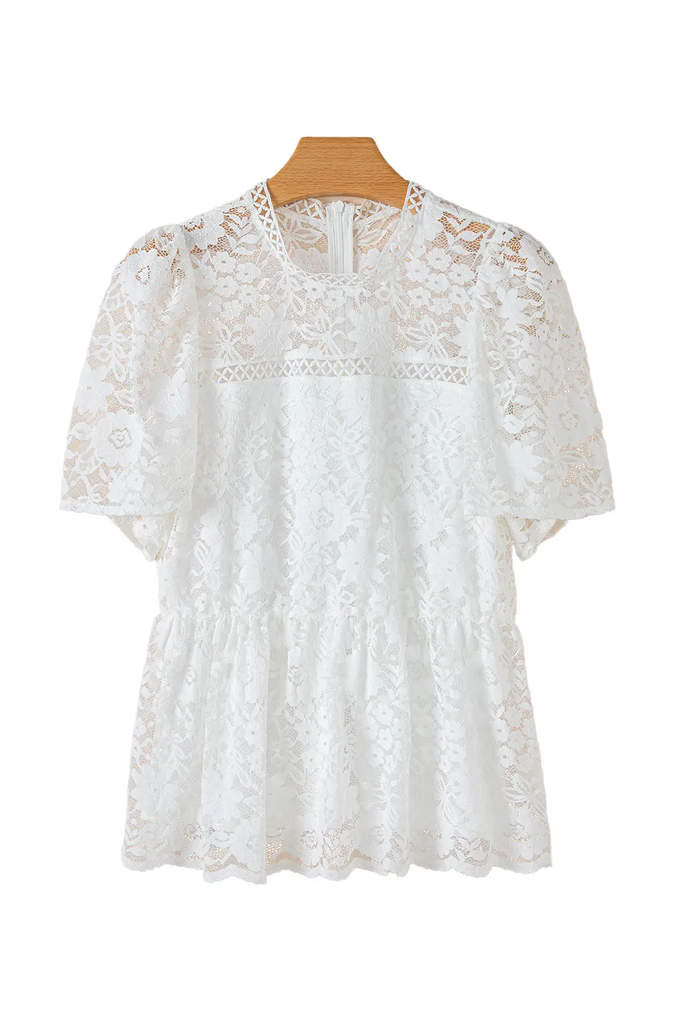 Laced In Elegance Lace Peplum Blouse