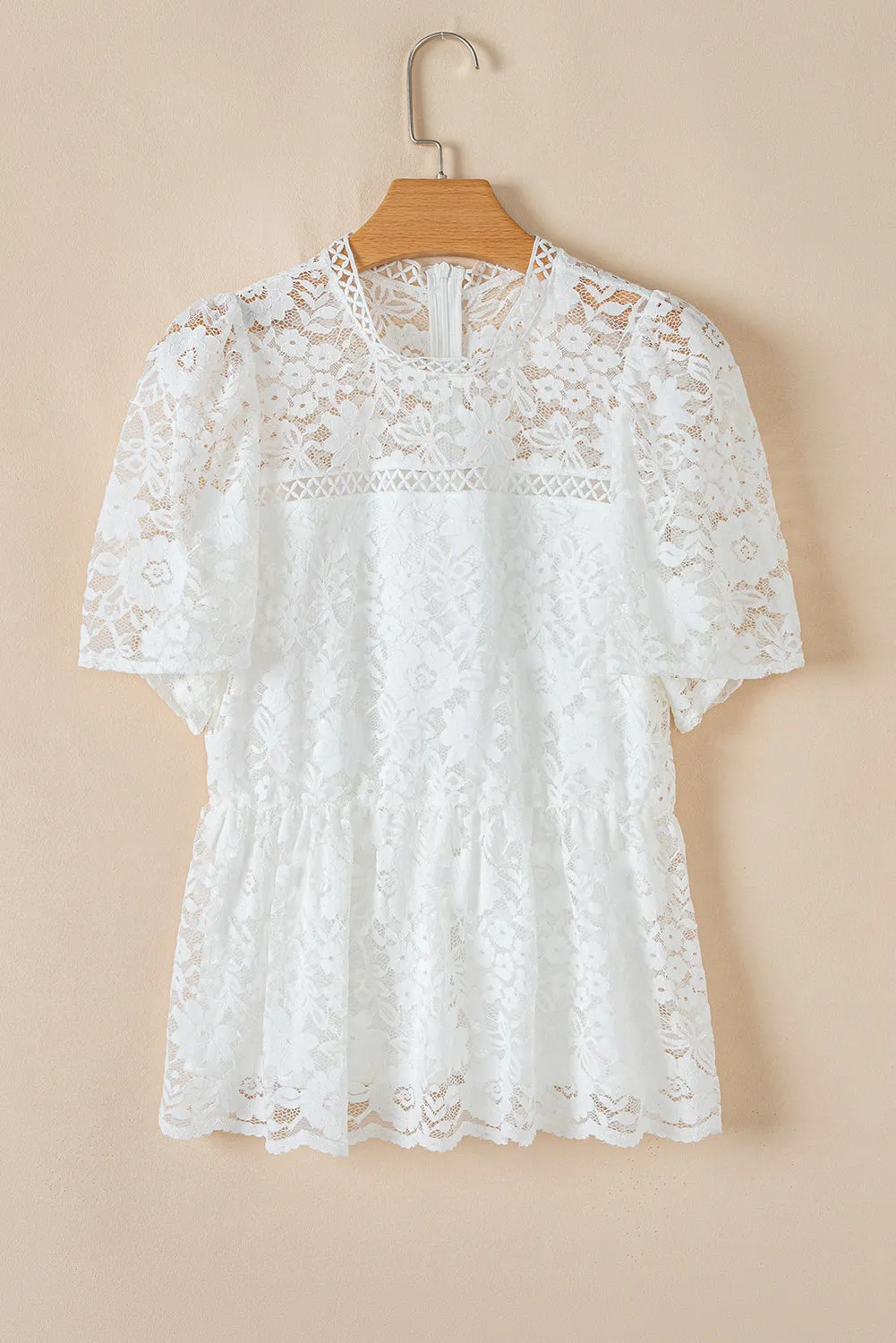 Laced In Elegance Lace Peplum Blouse