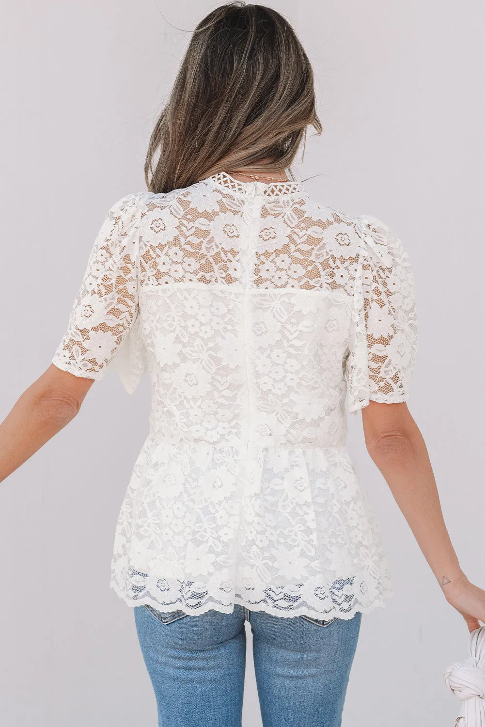 Laced In Elegance Lace Peplum Blouse