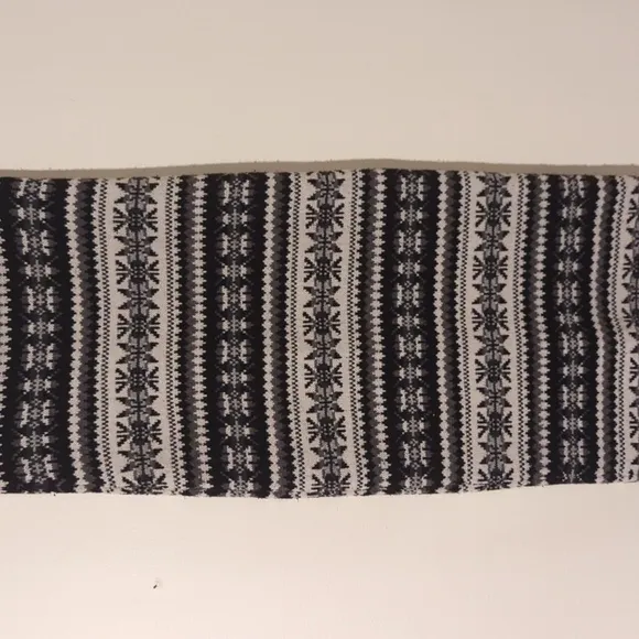 Lauren Ralph Lauren Sz XS Black Gray White Fair Isle Knit Sweater Midi Skirt