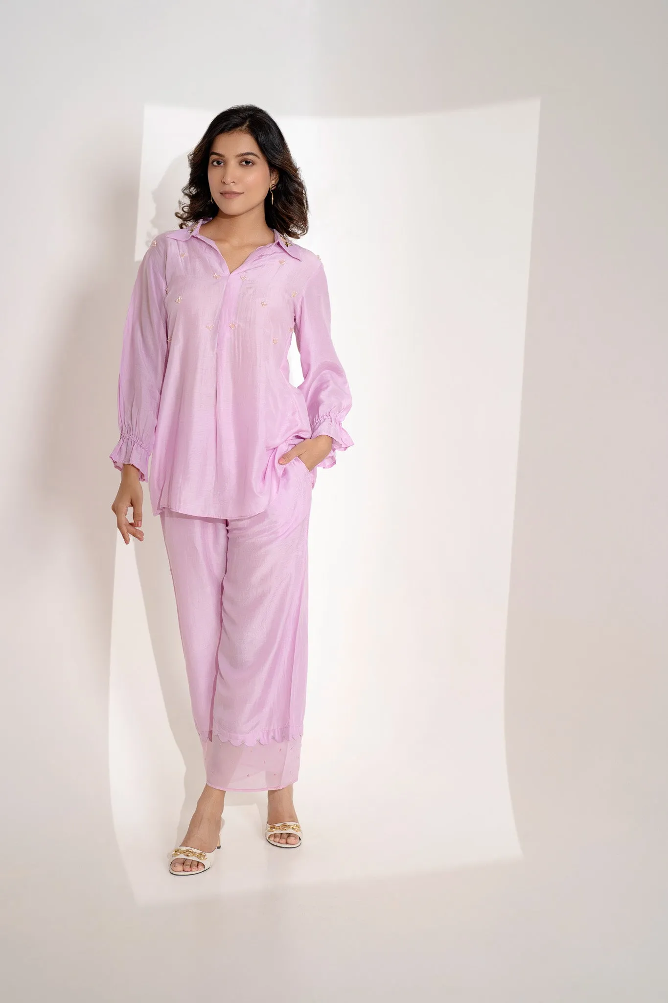 Lavender Bliss Hand Embroidered Co-Ords