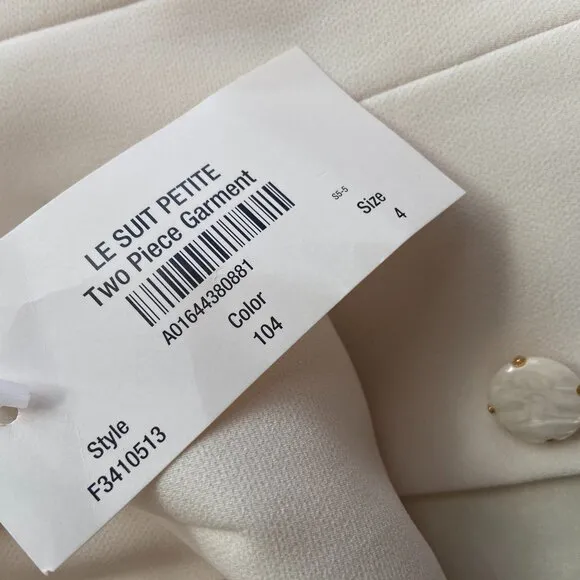 Le Suit Petite Skirt Suit Size 4P 4 Button Blazer Fully Lined Back Zip Skirt
