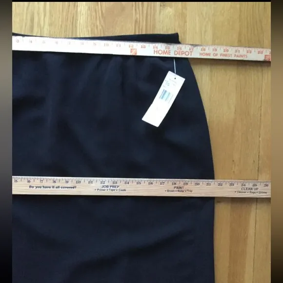 Le Suit Separates Work Career Black Lined Straight Pencil Skirt Women's