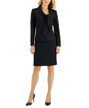 Le Suit Womens Crepe Tie-Collar Jacket & Pencil Skirt Suit 50041056