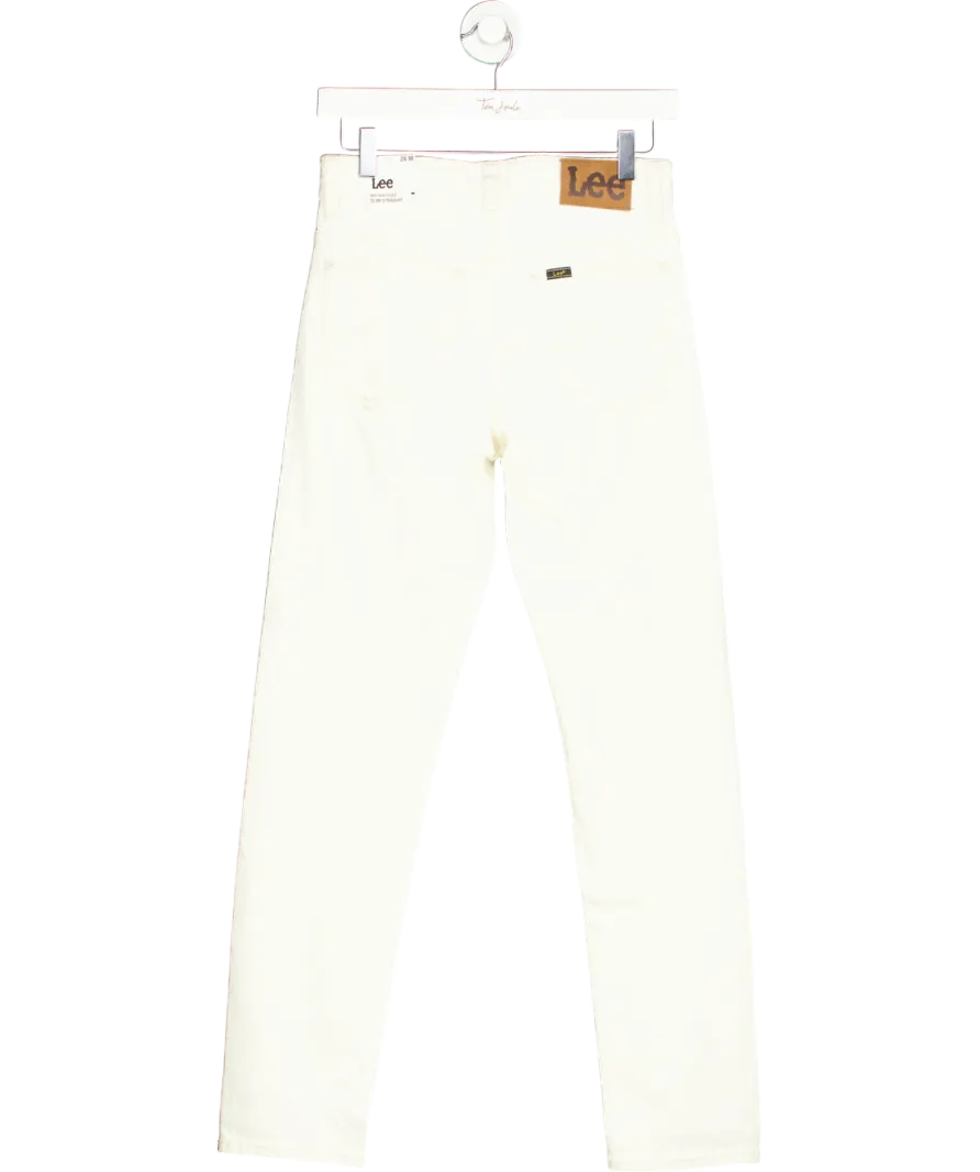 Lee Cream Mid Rise Rider Slim Straight Jeans W26
