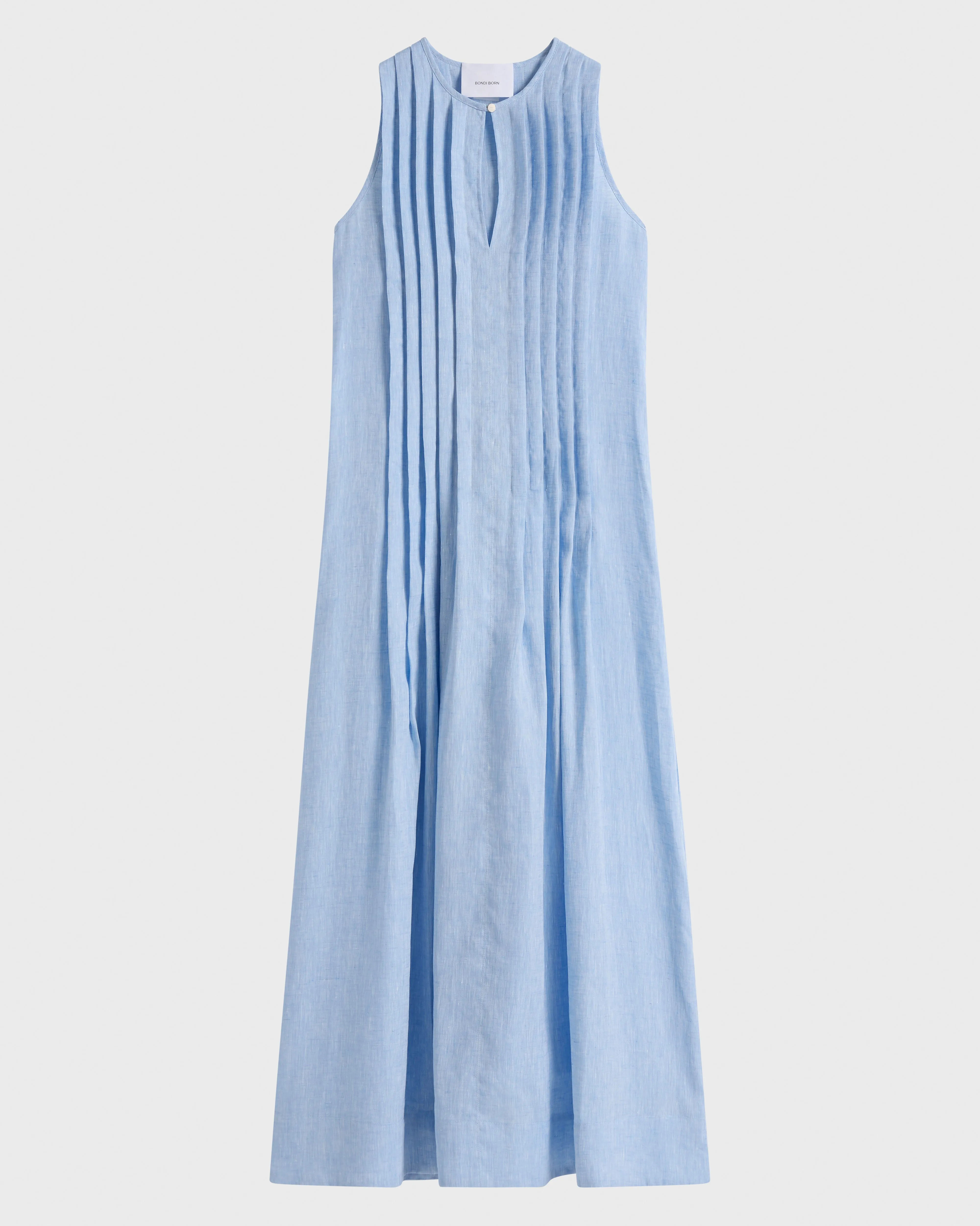 Leiden Pleat Front Maxi Dress - Sky