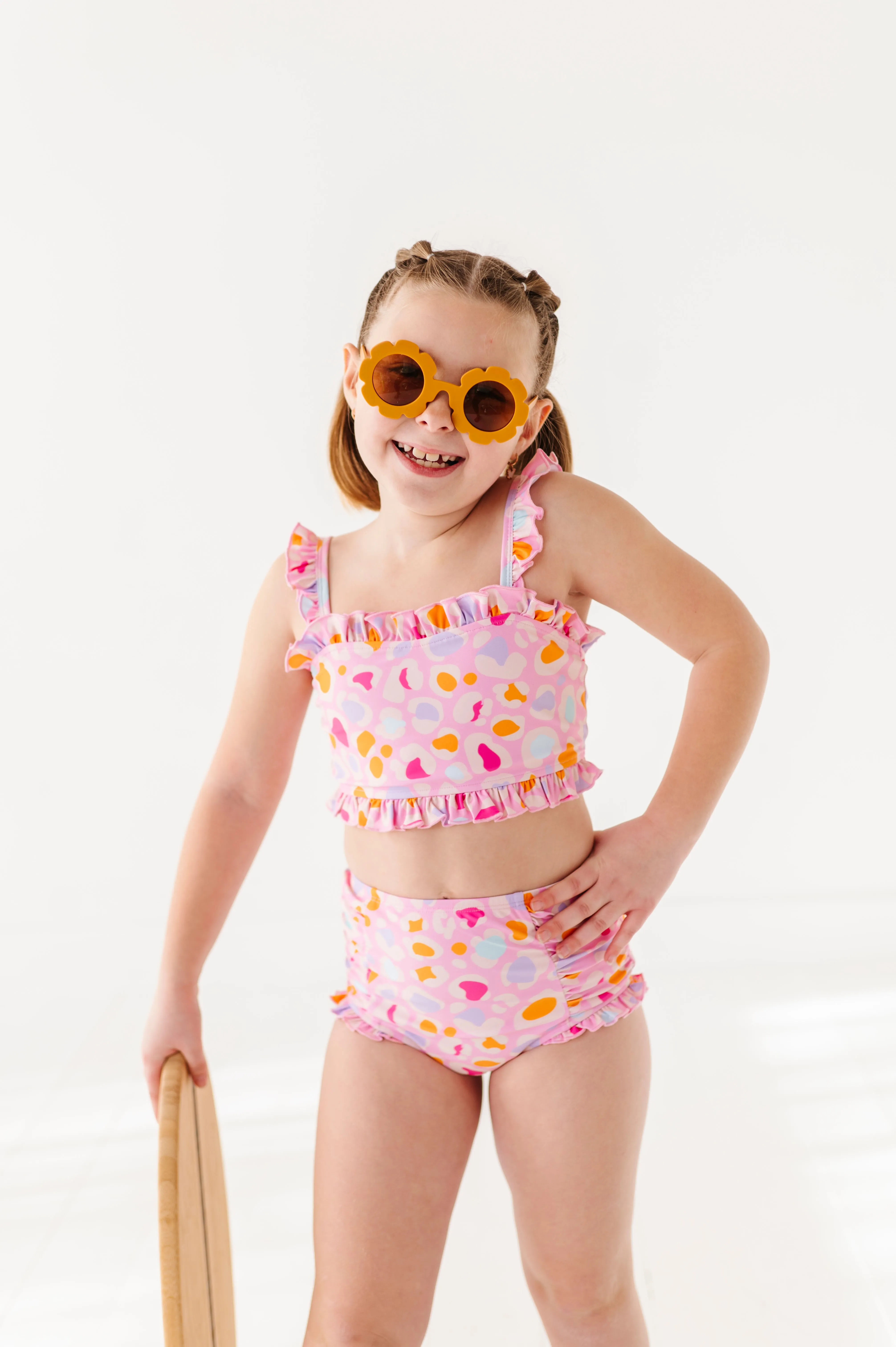 Leopard: Ruffle Bandeau TWO-PIECE