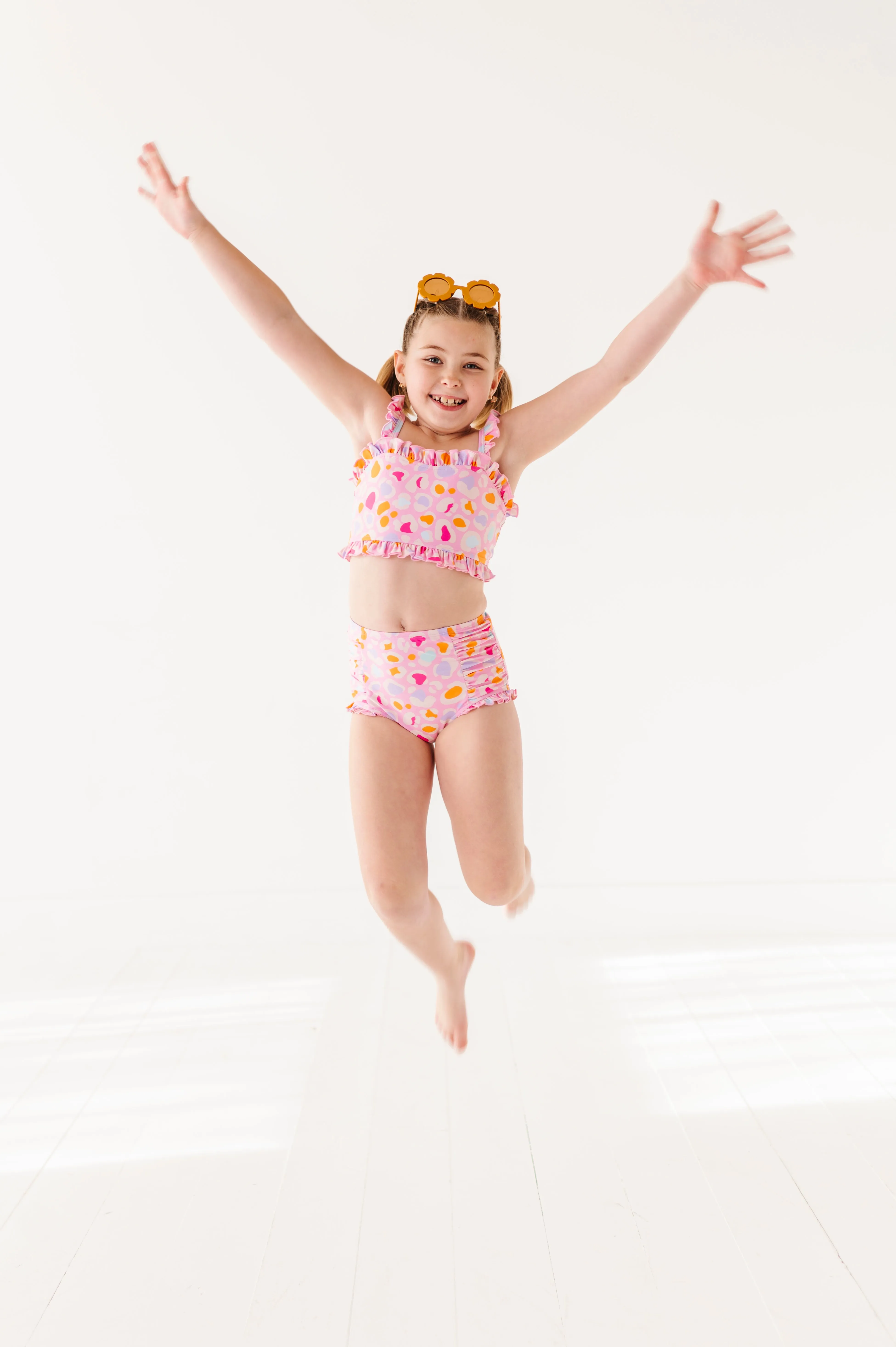 Leopard: Ruffle Bandeau TWO-PIECE