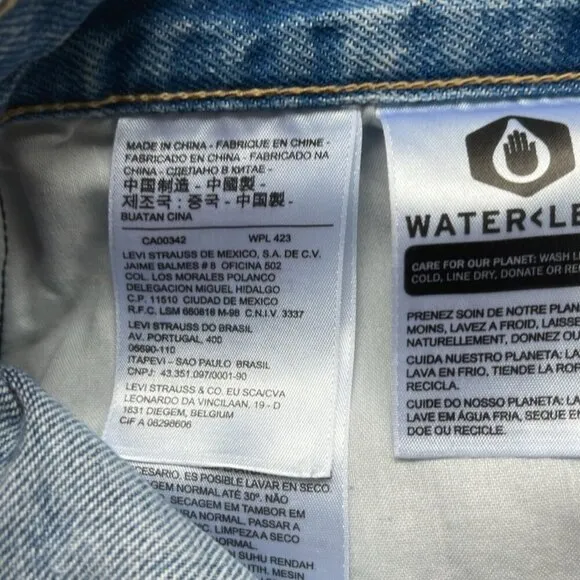 Levi's Button Thru Denim Mom Skirt in Heart Of Stone Blue Size 28