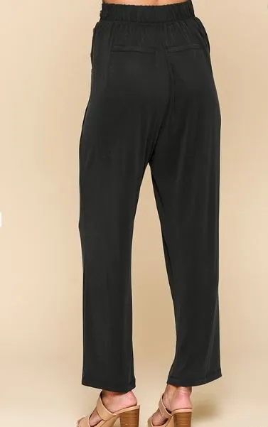 LILOU CROPPED BUTTON SIDE PANTS