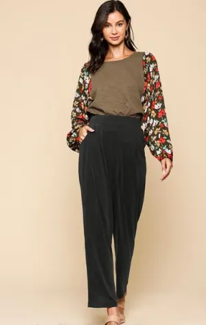LILOU CROPPED BUTTON SIDE PANTS