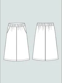 LINE MIDI SKIRT PATTERN XS-L  -- The Assembly Line Patterns
